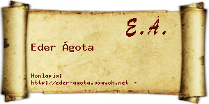 Eder Ágota névjegykártya